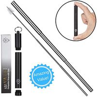 Collapsible Stainless Steel Straw - Reusable Metal Straws - Foldable Metalstraw With Case - Travel Ecostraw - Metal Straw With Case - Drinking Dispenser - Eco Friendly Folding Drink Straw - Pack