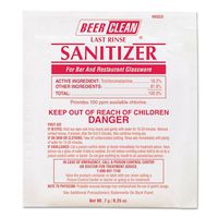Beer Clean Last Rinse Glass Sanitizer, Powder, .25oz Packet, 100/Carton