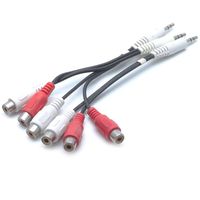 Sscon 10pcs 3.5mm Stereo Audio Jack Male to 2 RCA Female Y Splitter Adapter Cable 16cm/6.3"