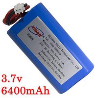 Rechargeable Lithium Ion Battery Pack - VIDAR 3.7V 6400mAh High Capacity Li-ion Battery Pack with JST PH2.54/2P Plug-in(Customizable) for Electronics,Toys,Lighting,Equipment