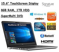 Signature Dell Inspiron i5559 15.6" Full HD (1920x1080) Premium High Performance TouchScreen Laptop, Intel Core i5-6200U, 8GB RAM, 1TB HDD, Intel RealSense 3D Camera, Windows 10