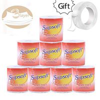 UEncounter Strong Soft 3-Ply Toilet Paper Bath Tissue Rolls for Kitchen Bathroom Living Room Household