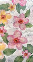 Design Focus Pink Yellow Floral Sketches Guest Towels Buffet Paper Napkins, 32 ct