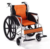 Oceanindw Self-propelled Wheelchair - Portable Transit Travel Chair with Four Brake Systems and Foldable Pedals, Stab-Resistant tire, Comfortable Breathable Cushion
