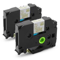 Replace TZe 12mm 0.47 Laminated White P-Touch TZe-PR234 Label Tape Compatible with PTD400 D600 P710BT TZ Tape Gold on Premium Glitter White 2 Pack