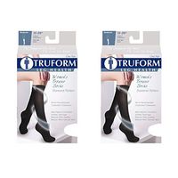 Truform Women's Fit Compression Socks, Diamond Knit Pattern, 15-20 mmHg, Tan, Medium (Pack of 2)