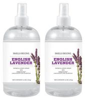 SMELLS BEGONE Air Freshener Home and Linen Spray - Odor Eliminator Concentrated Deodorizer - Neutralizes Odors at The Source - Made with Natural Essential Oils - 16 Ounce (2 Pack, English Lavender)