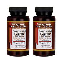 Swanson Odor-Controlled Garlic 500 Milligrams 100 Capsules (2 Pack)