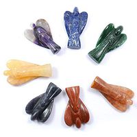 Jet 7 Chakra 1 inch Angel Set Energized Charged Cleansed Programmed Pure Genuine Free Booklet Jet International Crystal Therapy Balancing Energy Reiki Chakra Balancing Image is JUST A Reference