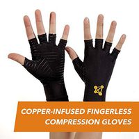 CopperJoint Fingerless Compression Gloves – Copper-Infused Designed to Support Your Hands - Rapid Recovery and Pain Relief, All Lifestyles - Pair