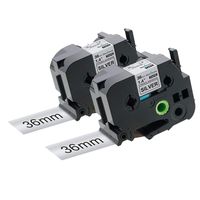 Replacement for 2-Pack Brother P-Touch Extra Strength Adhesive Laminated Label Tape TZe-S961 Compatible with Brother PT-3600 PT-9400 PT-9200DX, 1 1/2 inch x 26.2 ft, Black on Silver