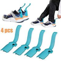 Lazy Shoe Helper,Unisex Portable Sock Slide Easy on Easy Off,One Size Fits for All Shoe(4 pcs,Blue)
