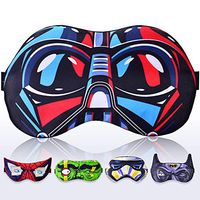 Eye Mask for Sleeping for Men Children Kids Women - Sleep mask 100% Soft Cotton - Comfortable Eye Sleeping Mask Night Cover Blindfold for Travel Airplane (Darth Vader Black, Plastic Pack)
