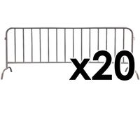 Electriduct 8.5 Feet Heavy Duty Steel Barrier Interlocking Crowd Control Barricade with Galvanized Finish (Pack of 20 Barricades)