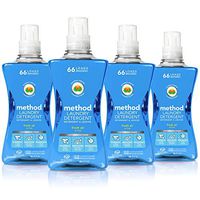 Method Concentrated Laundry Detergent, Naturally Derived, Fresh Air Scent, 264 Loads, 53.5 Fluid Ounce per Bottle, Pack of 4