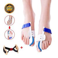 Bunion Corrector, Hallux Valgus Bunion Protector with Adjustable Velcro Toe Straighteners for Bunions Support Bunion Night Splint Toe Separators Hammer Toe Pain Relief Kit (1 Pair for Big Toe)
