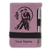 Mini Notepad, Tango Dancers, Personalized Engraving Included (Pink)