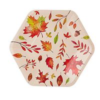 Juvale Paper Party Plates, Fall Autumn Leaf Design (9 in, 50 Pack)