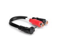 Hosa YRA-167 Right Angle 3.5 mm TRS to Dual RCAF Stereo Breakout Cable