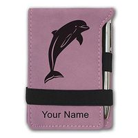 Mini Notepad, Dolphin, Personalized Engraving Included (Pink)