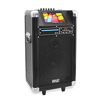Pyle Portable Pa Speaker Karaoke Machine Speaker Boombox Wireless Microphone  Sound System Wireless Bluetooth Built-In Battery,  MP3 USB SD FM Radio , Use for DJ, Stage Monitor  (PKRK10)