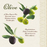 Green & Brown Olives Paper Luncheon Napkins, Wine Testing, Italian 40pcs Greek Olives