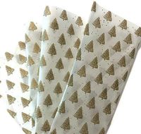 Gift WRAP Tissue Paper for Christmas, 20 Sheets, Large 20x30, Printed Decorative Tissue Paper for Gift Wrapping (Golden Glitter Christmas Trees)