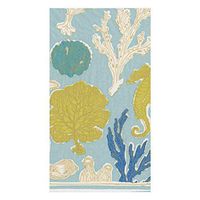 Caspari Sealife Paper Guest Towel Napkins in Aqua, 60 Count