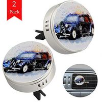 Watercolor Orange Cat 2 pcs silver Car Essential Oil Diffuser Vent Clip Aromatherapy Diffuser Locket Air Freshener with 4 Refill Pads 1.33x1.83in