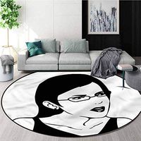 Humor Round Area Rugs Super Soft Living Room,Online Hipster Face Meme Non-Slip Bathroom Soft Floor Mat Home Decor Diameter-51