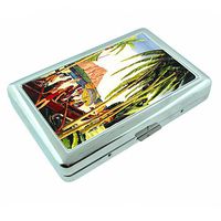 Perfection In Style Metal Silver Cigarette Case Vintage Hawaiian Art Design 008