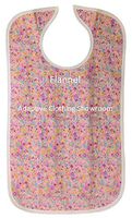 Quilted Washable Adult Bib with Snap Closure-Assorted Prints (Rose Flannel)