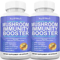 Immune Support Immunity System Booster Supplement with Lions Mane Mushroom, Cordyceps & Reishi Mushrooms Immunity Booster - Better Than Elderberry Supplements - Mushroom Immune Health - 2 Pack