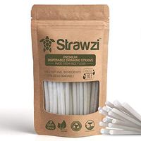 STRAWZI Eco Friendly Edible Biodegradable Drinking Straws│Compostable All Natural Plant Based│Bamboo Metal Stainless Steel Silicone Paper Plastic Free Straw│Disposable Portable Travel Smoothie│140pack