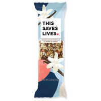 This Bar Saves Lives Chewy Granola Bars, Madagascar Vanilla Almond and Honey, 12 Pack | 1.4 oz Bars, Gluten Free Healthy Snacks, Low Calorie Breakfast Bars, Kosher, Non GMO Snack Bar for Adults & Kids