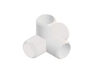 4way 3/4 inch PVC Elbow Corner Side Outlet Tee Fitting, Furniture Grade, White [Pack of 8]