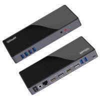 QGeeM USB 3.0 Docking Station,Single 5K/ Dual 4K @60Hz Video Outputs Dual Monitor for Windows MAC OS,(6 USB 3.0,2 HDMI & 2 DP,Gigabit Ethernet,Audio&Mic),USB C Laptop Docking Station