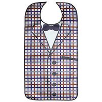 BIHIKI Men's Waterproof Adult Bib,Clothing Protector,Reusable Adult Aid Apron with Crumb Catcher for Elderly Patient Senior,34"x18"