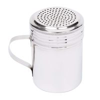 10 Oz Stainless Steel Dredge Shaker with Handle, Spice Dispenser for Cooking/Baking by Tezzorio