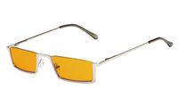 Eyekepper Blue Light Blocking Glasses Half-Rim Computer Glasses-Nighttime Eyewear-Special Orange Tinted Eyeglasses (Silver, 0.50)