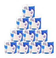 Multifold Roll Paper Toilet Paper Soft Absorbent Tissues Paper,Solid Hollow Roll Paper,100% Natural Wood Pulp 4 Layers Padded Toilet Paper Bath Tissues Kitchen Paper (style A 10 rolls)