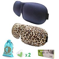 Contoured 3D Eye Mask, Sleep Mask for Men Women, Block Out Light, Comfort and Lightweight Eye Cover, Pressure-Free Eye Shades for Travel, Shift Work, Naps, Night Blindfoldt (Leopard+Blue)