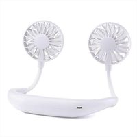 Hand Free Mini Portable Fan,Rechargeable Neckband Battery Operated Fan with Long Battery Life,2000mAh Battery, Powerful Airflow, 3 Speeds, Quiet, USB Rechargeable, for Travel, Camping, Office (White)