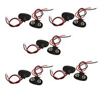 uxcell Â 10 Pcs Faux Leather Housing T Type Clip Connector for 9V Battery