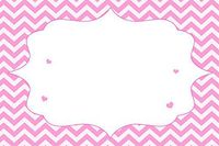 30 Blank Cards Invitations Thank You Cards Pink Chevron Girl Birthday Party Baby Shower + 30 White Envelopes