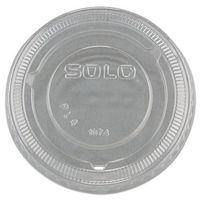 SOLO Cup Company No-Slot Plastic Cup Lid, 3.25-9oz Cups, Clear, 125/Sleeve - Includes 20 packs of 125 each.