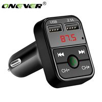 Bluetooth FM Transmitter, Car Wireless Radio Transmitter Adapter Music Player Car Kit, 2 USB Ports, Hands Free Calling, TF Card & U Disk Drive Support
