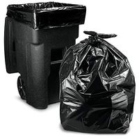 64-65 Gallon Trash Bags for Toter, Large Garbage Bags, 50/Count, 50"W x 60"H, Black, By Tasker