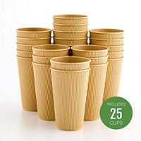 Insulated Paper Coffee Cups - Ripple Wall - Kraft - 16oz. - 500 Count Box - MATCHING LIDS: RWA0360B, RWA0360W, RWA0328LG, RWA0328GR, RWA0328HP, RWA0283W, RWA0283B