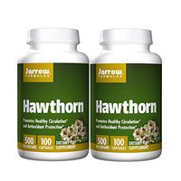 Jarrow Formulas Hawthorn 500 Milligrams Promotes Healthy Circulation and Antioxidant Protection Dietary Supplement - 100 Capsules (Pack of 2)